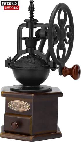 Imavo 445003464450 Manual Coffee Grinder Wooden Bean Ro