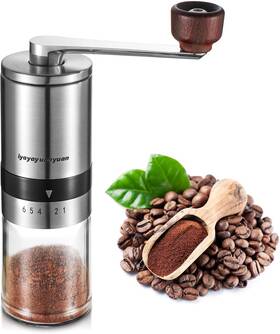 A005 Iyayayuanyuan Manual Coffee Bean Grinder Ceramic Burr With 6 Adjustable Stainless Steel