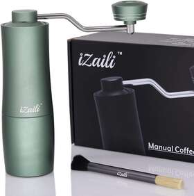 Izaili 313043927990 Manual Coffee Grinder Portable With Adjustable Conical Stainless Steel Burr Mill