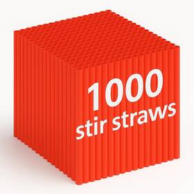 Jantle 840309611404 Coffee Stirrers 1000 Pcs Stir Sticks 5.25 Inch And Red