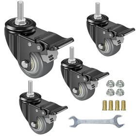 M8-1.25 Jovs F148140 Yeemigo 2 Inch Swivel Caster Wheels Set Of 4 Metric Threaded Stem Bol