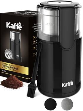 Kaff 860003962114 Kaffe Electric Coffee Blade Grinder With Removable Cup 4.5oz Black Cleaning Brus