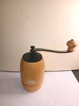 Kalita 901369421214 Coffee Mill Wooden Hand Grind Manual Brown Pre-owned Vg Cndtn