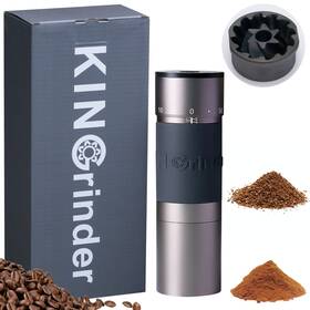 Kingrinder 711216542340 K 4 Iron Grey Manual Hand Coffee Grinder With Bent Handle For French Press D