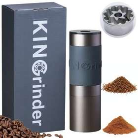 Kingrinder 711216545037 K2 Iron Grey Manual Hand Coffee Grinder 140 Adjustable Grind Settings
