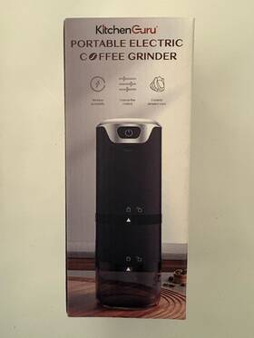 Kitchen Guru 601960334886 Premium Multi-purpose Rechargeable Coffee Bean Grinder Adjustable And Portable