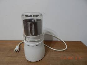 Bcg100wh1 Kitchenaid Bch100 White Coffee Grinder Model# With Removable Bowl Tested/works