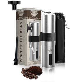 18click Kitcoff 618149061150 Manual Coffee Grinder Hand Beans Mill With Settings Stainless Steel Body