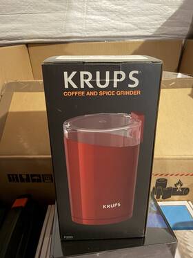 F2034550 Krups Electric Coffee Grinder With Stainless Steel Blades - Red