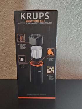 Gx332850 Krups Silent Vortex 3-in-1 Coffee And Spice Grinder New