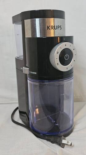 Gx550 Krups Black Silver Corded Electric Precise Coffee Burr Grinder Used D-bott