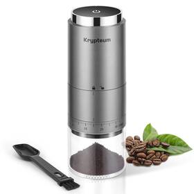 Krypteum 630130902297 Portable Electric Burr Coffee Grinder With 38 Adjustable Settings Rechargeab