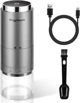 Hb989 Krypteum Portable Electric Burr Coffee Grinder With 38 Adjustable Settings Rechargeable