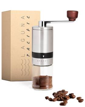 Laguna Pacific 196852341740 Manual Coffee Bean Grinder 6 Coarseness Settings Espresso Cold Brew Fre