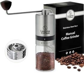 Lasting Coffee 060704420042 Manual Grinder With Stainless Steel Burr Premium Conical Whole Bean