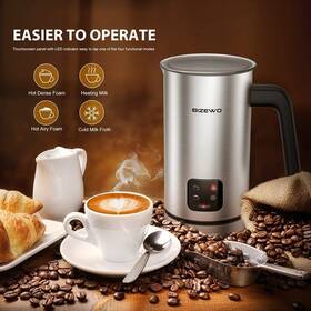 Liveditor 985621668344 Milk Frother Electric Warmer With Touch Screen Black Silver