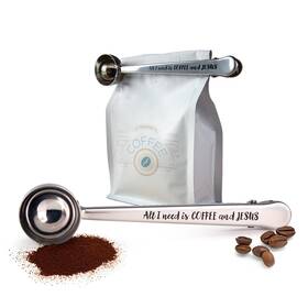 Csc-01 Logos Trading Post All I Need Is Coffee And Jesus 1 Tbsp Scoop With Bag Medium Silver