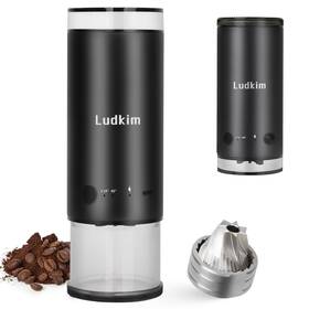 Ecg03 Ludkim Electric Burr Coffee Grinder 80 Precise Settings Rechargeable Cordless - Con