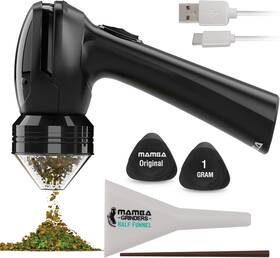 V2-bl Mamba Grinders Original 1g Black Electric Portable Herb Grinder. Usb Powered Essential Ki