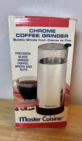 Mc-cg1 Master Cuisine Vintage Chrome Coffee Grinder New Old Stock See Video