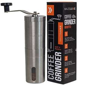 Mazeluxe 196852730872 Manual Coffee Grinder - Stainless Steel Ceramic Burr Hand With 18
