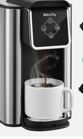 Kc101-bk Mecity Coffee Maker 3 In 1 Single Serve Machine Compatible With K Cup