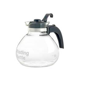 Medelco 039206001122 12 Cup Glass Stovetop Whistling Kettle - 40 Ounce