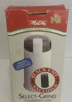 Melitta 055437664042 Vintage Select Grind Coffee Mill Whole Bean Grinder Model Cg-2 Black Euc