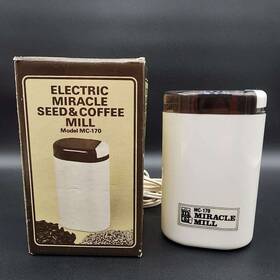 Miracle Mill Mc-170 Coffee Grinder White Electric Seed Vintage