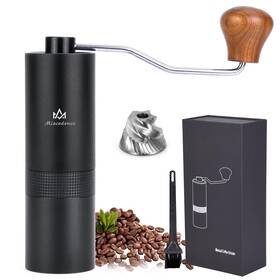 Miscedence 705736913210 Manual Coffee Bean Grinder Internal Adjustable Setting Double Bearing Positio