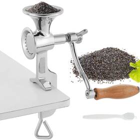 Moongiantgo 750466500124 Grain Mill Hand Poppy Seed Grinder Stainless Steel Coarseness Adjustable