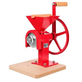 Mosakar 762704359777 Hand Crank Grain Mill - Red. Exclusive Click And Lock Adjustment Knob Make F Inch