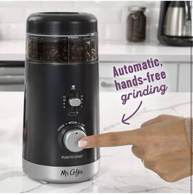 81615453 Mr. Coffee 12oz 12 Cups Grinder Adjustable Blade Cord Storage Black 12-cup