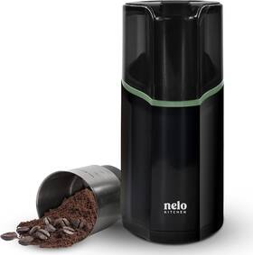Nkcg-001-blk Nelo 3.5oz One-touch Coffee Grinder Power Grind With Removable Bpa Black