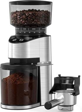 Oaomi 705353234323 Conical Burr Coffee Grinder Stainless Steel Bean With 50 G