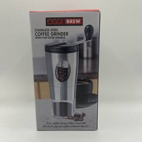 6569 Oggi Brew Manual Stainless Steel Coffee Grinder - Flip Over Handle New