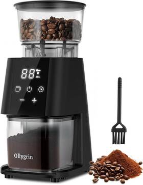 Ollygrin 744110037401 Electric Conical Burr Coffee Grinder With 30 Grind Sett