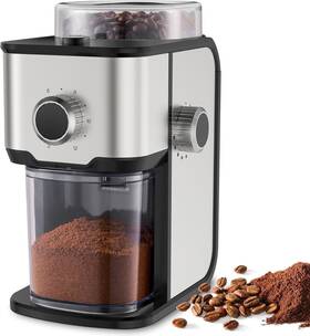 Aek-us-bg705s-01 Ollygrin Electric Burr Coffee Bean Grinder Mill For 12 Cups 14 Grind Size Stainless Steel