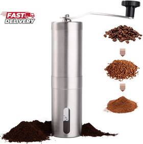 Paracity 744759128683 Manual Coffee Bean Grinder Stainless Steel Hand Mill Ceramic Burr For A