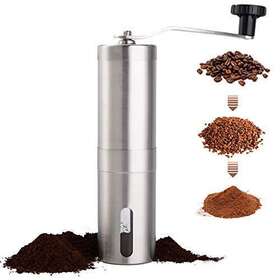 Paracity 973740310910 Manual Coffee Bean Grinder Stainless Steel Hand Mill Ceramic Burr For