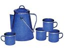 1234 Pot Coffee Enamel Maker Rv Cups Hot Set Camping Percolator Outdoor Fire Mug