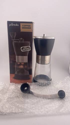 Pgrbk-0102 Primula Black Manual Adjustable Burr Coffee Grinder With Glass 5oz #330