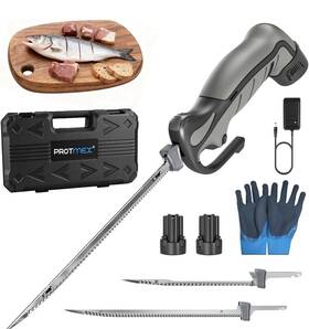 Gyd-001 Protmex Cuchillo De Filete El Ctrico Inal Mbrico Con Cuchillas Afiladas 8 Y 10 Pulg