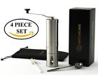 Quantahome Manual Coffee Grinder Adjustable Ceramic Burr With Bag Brush Scoop 646437619967