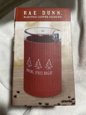 Rae Dunn 192598745408 Electric Coffee Grinder 150 W Multi-purpose Red Stainless Nib