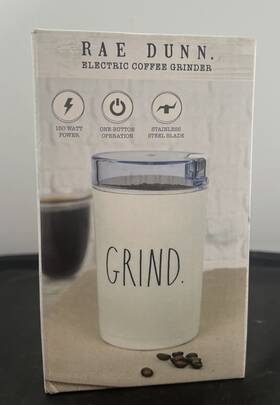 Rdhbgr11crm Rae Dunn Electronic Coffee Grinder Enchant Makes 2.5oz Grounds For 8 Cups 150w