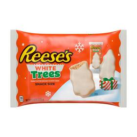 Reeses 034000481675 White Creme Peanut Butter Snack Size Trees Christmas Candy Bag 9.6 Oz