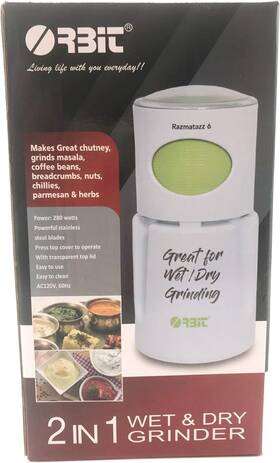 Ronics 445013083047 2 In 1 Wet And Dry Coffee/spice Grinder/chutney Maker White