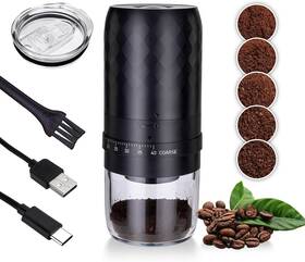 Cg-01 Saraudy Portable Burr Coffee Grinder Electric With 40 Adjustable Black