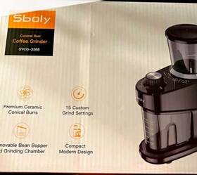Sycg3368 Sboly Conical Burr Coffee Grinder Brand New In Box 15 Settings Premium Burrs Nwt